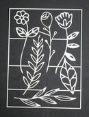 Flowers & Vines White Large Many Flowers