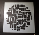 12 x 12Inch Plastic Stencil Circle with Squiggle Lines