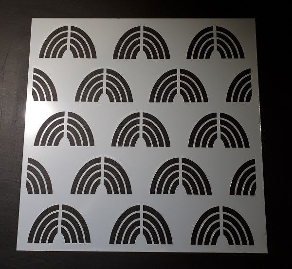 12 x 12Inch Plastic Stencil Rainbows