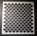 12 x 12Inch Plastic Stencil Mermaid Scales Small