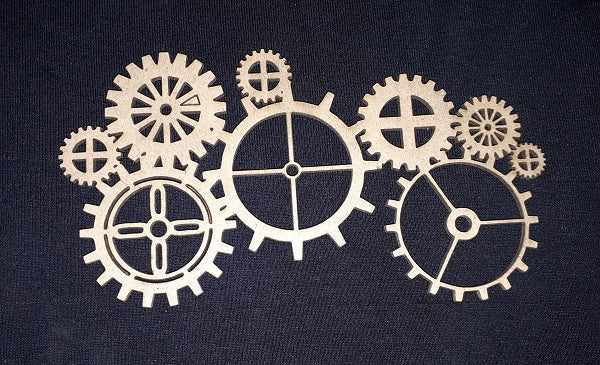 Chipboard Medium Cog Cluster