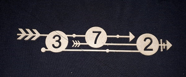 Chipboard Medium Arrow with Numbers