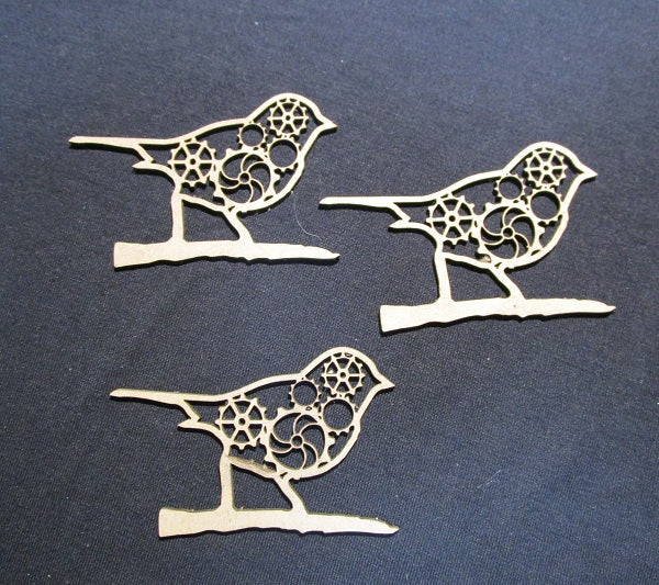 Chipboard Bird with Cogs