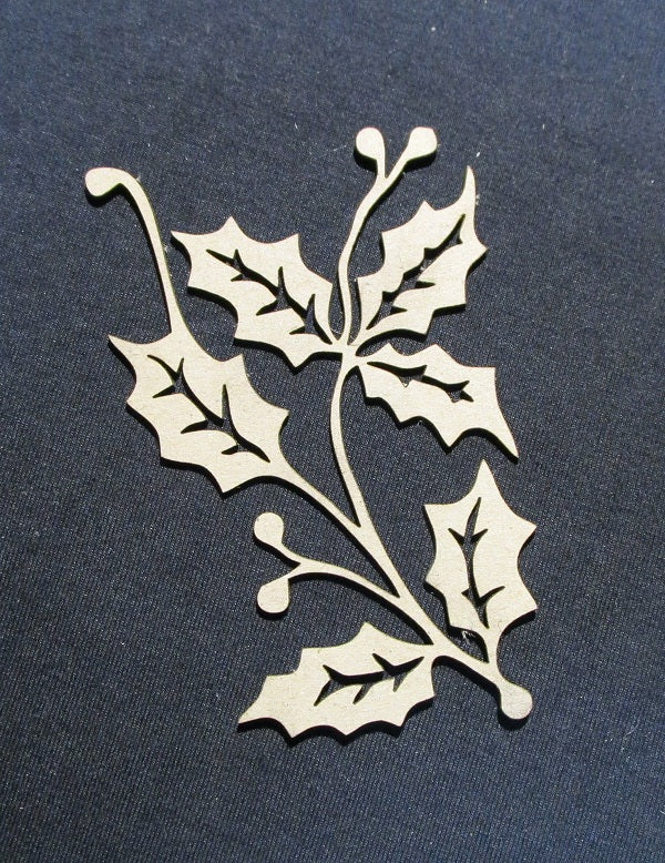 Chipboard Cogs Holly Sprig