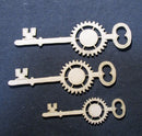 Chipboard Keys with Cogs Mixed Sizes