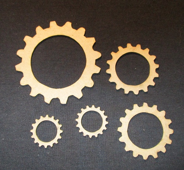 Chipboard Assorted Sized Cogs