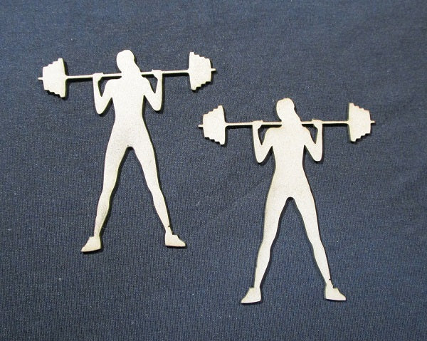 Chipboard Gym Girl with Weights