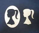 Chipboard Young Girl and Oval Frame