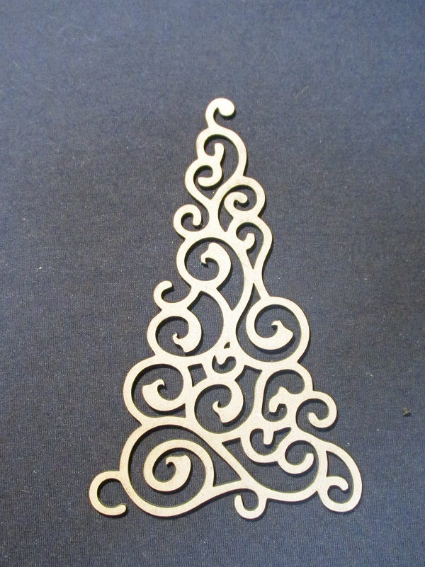 Chipboard Christmas Tree Swirls