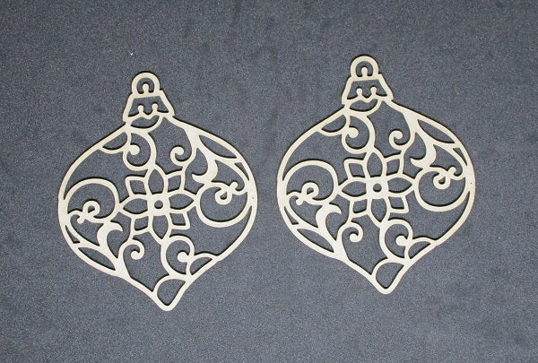 Chipboard Christmas Baubles Swirls Large (Pack of 2)