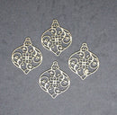 Chipboard Christmas Baubles Swirls Small (Pack of 4)