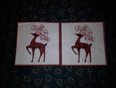 Paper Napkins (Pack of 2) Christmas Reindeer Black and Red, Twirls, Elegant Formal, Snow Flake