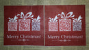Paper Napkins (Pack of 2) Red Presents with Swirls Merry Christmas