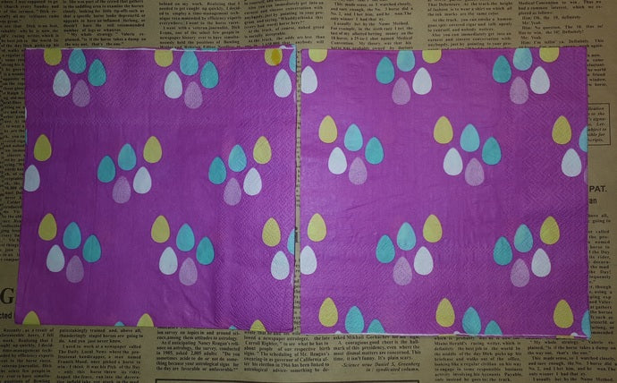 Paper Napkins (Pack of 3) Pink, Tellow, Blue and Green Eggs Tear Drops