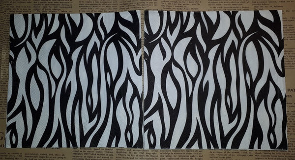 Paper Napkins (Pack of 2) Black and White Zebra Print, Safari, Abstract