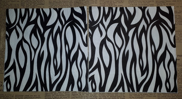 Paper Napkins (Pack of 2) Black and White Zebra Print, Safari, Abstract