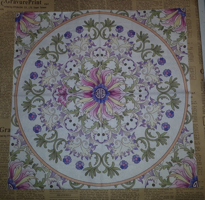 Paper Napkins (Pack of 2) Flourish and Flower Mandula Shabby Chic Pink Purple