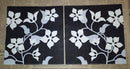Paper Napkins (Pack of 2) Funky Flowers Black White and Grey