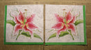 Paper Napkins (Pack of 2) Green and Pink Lillies