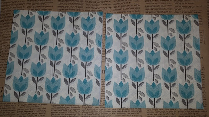 Paper Napkins (Pack of 2) Abstract Tulips Flowers