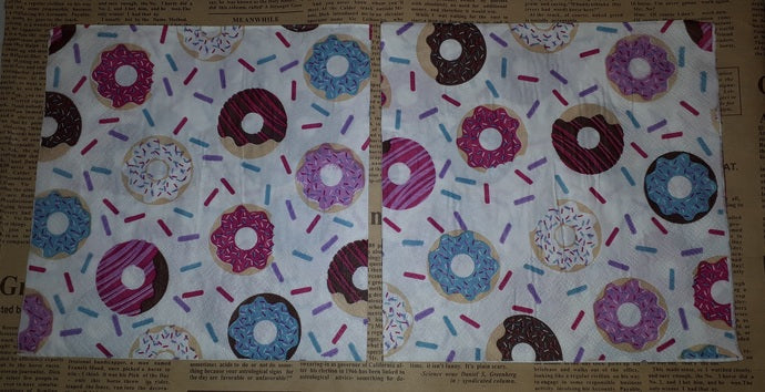 Paper Napkins (Pack of 2) Donuts Chocolate Pink Vanilla Sprinkles