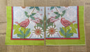 Paper Napkins (Pack of 2) Pink Floral Bird, Green Flowers Blue and White
