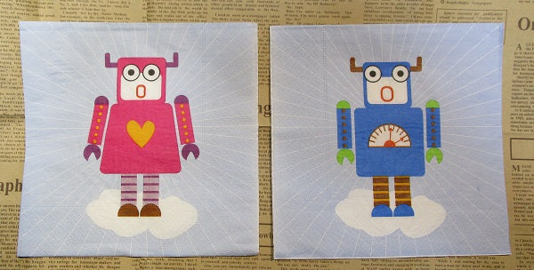 Paper Napkins (Pack of 2) Robots Both Boys and Girls