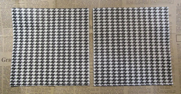 Paper Napkins (Pack of 2) Black and White Hounds Tooth Pattern