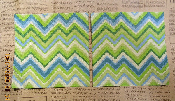 Paper Napkins (Pack of 2) Light and Dark Green Zig Zag Chevron Design