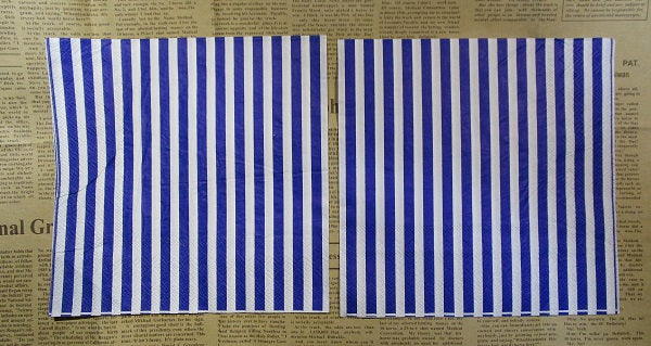 Paper Napkins (Pack of 2) Blue and White Stripes
