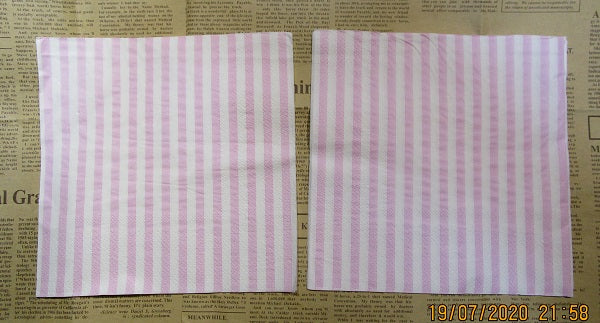 Paper Napkins (Pack of 2) Pink and White Stripes