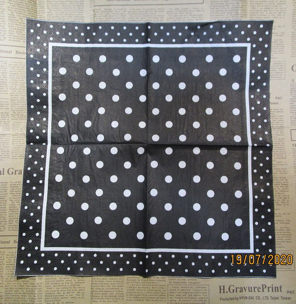 Paper Napkins (Pack of 2) Black and White Spots Lots of Spots