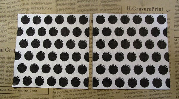 Paper Napkins (Pack of 2) Black and White Spots
