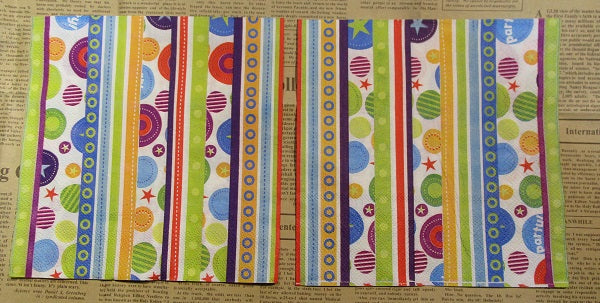 Paper Napkins (Pack of 2) Bold Coloured Stripes and Circles