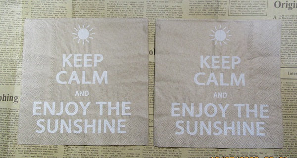 Paper Napkins (Pack of 2) Keep Calm and Enjoy the Sunshine