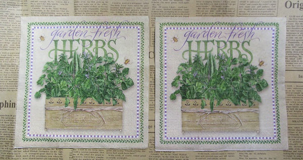 Paper Napkins (Pack of 2) Garden Fresh Herbs in a Box