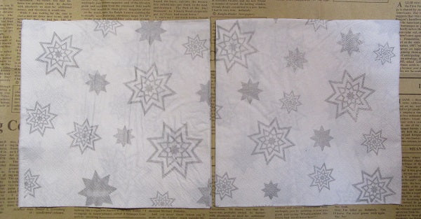 Paper Napkins (Pack of 2) Christmas Silver Stars on white