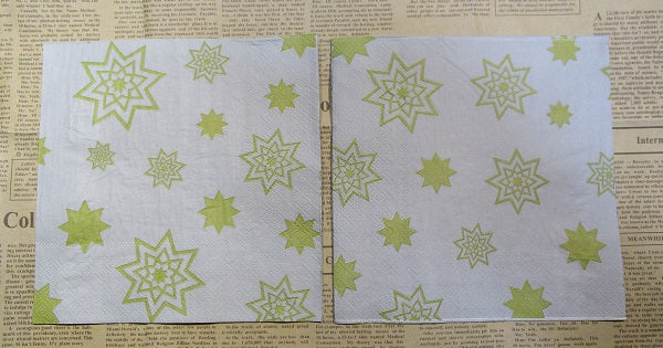 Paper Napkins (Pack of 2) Christmas Gold Stars on kraft