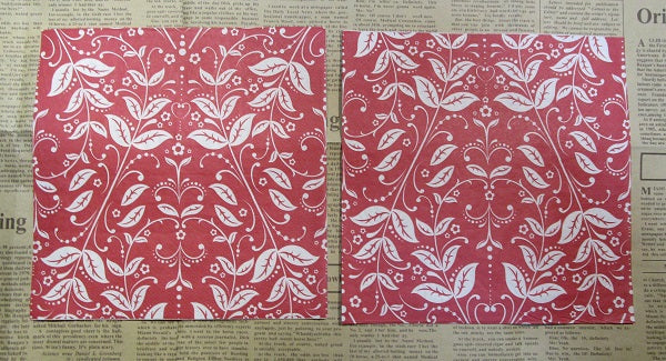 Paper Napkins (Pack of 2) Red and White Holly Swirls Christmas