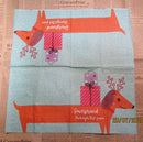 Paper Napkins (Pack of 3) Christmas Dash hound Dog with Reindeer Ears