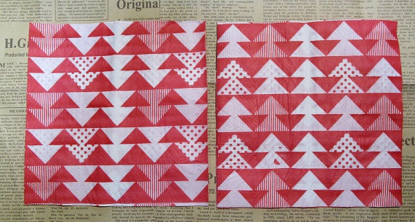 Paper Napkins (Pack of 3) Red and White Christmas Tree Triangles