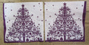Paper Napkins (Pack of 2) Christmas Purple and White Christmas Tree