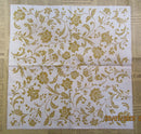 Paper Napkins (Pack of 2) Gold Flowers Swirls and Florals