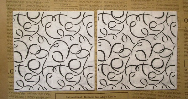 Paper Napkins (Pack of 2) Black and White Swirls