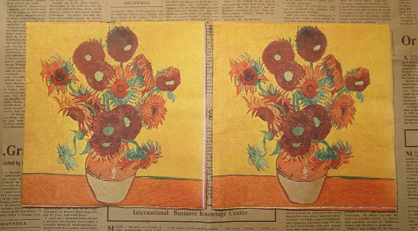Paper Napkins (Pack of 2) Artwork Sunflowers Orange and Yellow