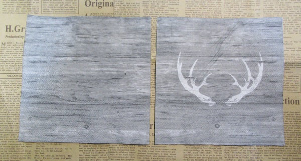 Paper Napkins (Pack of 2) Christmas Woodgrain Reindeer Antlers