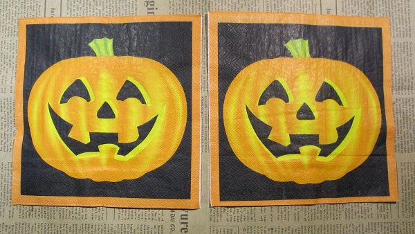 Paper Napkins (Pack of 2) Halloween Pumpkin Orange and Black