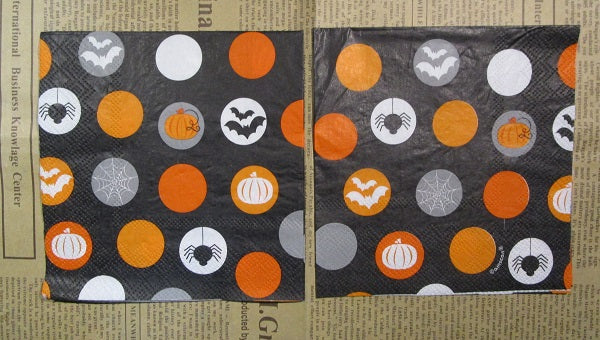 Paper Napkins (Pack of 2) Halloween spots with Spider Bat Pumpkin Web