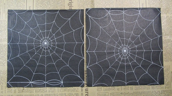 Paper Napkins (Pack of 2) Halloween Black and White Spider Web