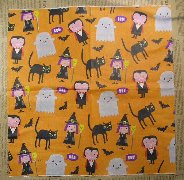 Paper Napkins (Pack of 2) Halloween Ghost Witch Cat Bat Dracular Boo